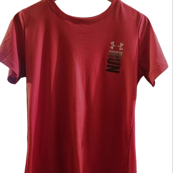 Under Armour Gym Pink Heat Gear Athletic Tshirt - Picture 6 of 7